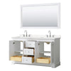 Custom image for White with Polished Chrome Trim / Carrara Cultured Marble / 58