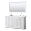 Custom image for White with Polished Chrome Trim / Carrara Cultured Marble / 58