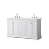 Custom image for White with Polished Chrome Trim / Carrara Cultured Marble / No Mirror