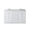 Custom image for White with Polished Chrome Trim / White Carrara Marble / No Mirror