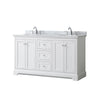 Custom image for White with Polished Chrome Trim / White Carrara Marble / No Mirror