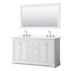 Custom image for White with Polished Chrome Trim / White Cultured Marble / 58