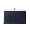 Custom image for Dark Blue with Matte Black Trim / Carrara Cultured Marble / No Mirror