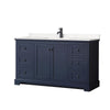 Custom image for Dark Blue with Matte Black Trim / Carrara Cultured Marble / No Mirror