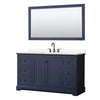 Custom image for Dark Blue with Matte Black Trim / Carrara Cultured Marble / 58