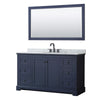 Custom image for Dark Blue with Matte Black Trim / White Carrara Marble / 58