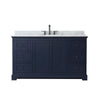 Custom image for Dark Blue with Matte Black Trim / White Carrara Marble / No Mirror