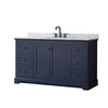 Custom image for Dark Blue with Matte Black Trim / White Carrara Marble / No Mirror