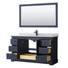 Custom image for Dark Blue with Matte Black Trim / White Carrara Marble / 58