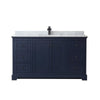 Custom image for Dark Blue with Matte Black Trim / White Carrara Marble / No Mirror