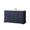 Custom image for Dark Blue with Polished Chrome Trim / Carrara Cultured Marble / No Mirror