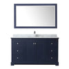 Custom image for Dark Blue with Polished Chrome Trim / White Carrara Marble / 58