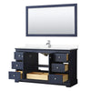 Custom image for Dark Blue with Polished Chrome Trim / White Cultured Marble / 58