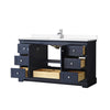 Custom image for Dark Blue with Polished Chrome Trim / White Cultured Marble / No Mirror