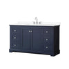 Custom image for Dark Blue with Polished Chrome Trim / White Cultured Marble / No Mirror