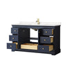 Custom image for Dark Blue with Brushed Gold Trim / Carrara Cultured Marble / No Mirror