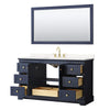 Custom image for Dark Blue with Brushed Gold Trim / Carrara Cultured Marble / 58