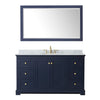 Custom image for Dark Blue with Brushed Gold Trim / White Carrara Marble / 58