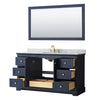 Custom image for Dark Blue with Brushed Gold Trim / White Carrara Marble / 58