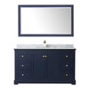 Custom image for Dark Blue with Brushed Gold Trim / White Carrara Marble / 58