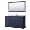 Custom image for Dark Blue with Brushed Gold Trim / White Carrara Marble / 58