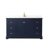 Custom image for Dark Blue with Brushed Gold Trim / Giotto Quartz / No Mirror
