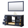 Custom image for Dark Blue with Brushed Gold Trim / White Cultured Marble / 58