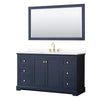 Custom image for Dark Blue with Brushed Gold Trim / White Cultured Marble / 58