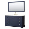 Custom image for Dark Blue with Brushed Gold Trim / White Quartz / 58