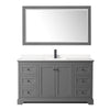 Custom image for Dark Gray with Matte Black Trim / Carrara Cultured Marble / 58