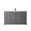 Custom image for Dark Gray with Matte Black Trim / Carrara Cultured Marble / No Mirror