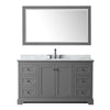 Custom image for Dark Gray with Matte Black Trim / White Carrara Marble / 58