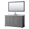 Custom image for Dark Gray with Matte Black Trim / White Carrara Marble / 58