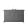 Custom image for Dark Gray with Matte Black Trim / White Carrara Marble / No Mirror