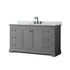Custom image for Dark Gray with Matte Black Trim / White Carrara Marble / No Mirror