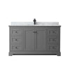 Custom image for Dark Gray with Matte Black Trim / White Carrara Marble / No Mirror