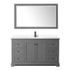 Custom image for Dark Gray with Matte Black Trim / White Cultured Marble / 58