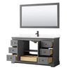 Custom image for Dark Gray with Matte Black Trim / White Cultured Marble / 58