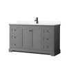 Custom image for Dark Gray with Matte Black Trim / White Cultured Marble / No Mirror