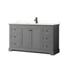 Custom image for Dark Gray with Matte Black Trim / White Quartz / No Mirror