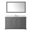 Custom image for Dark Gray with Polished Chrome Trim / White Carrara Marble / 58