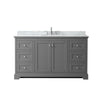 Custom image for Dark Gray with Polished Chrome Trim / White Carrara Marble / No Mirror