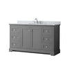 Custom image for Dark Gray with Polished Chrome Trim / White Carrara Marble / No Mirror