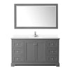 Custom image for Dark Gray with Polished Chrome Trim / White Cultured Marble / 58