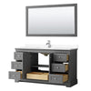 Custom image for Dark Gray with Polished Chrome Trim / White Cultured Marble / 58