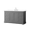 Custom image for Dark Gray with Polished Chrome Trim / White Cultured Marble / No Mirror