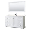 Custom image for White with Matte Black Trim / Carrara Cultured Marble / 58