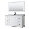 Custom image for White with Matte Black Trim / White Carrara Marble / 58