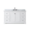 Custom image for White with Matte Black Trim / White Carrara Marble / No Mirror