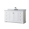 Custom image for White with Matte Black Trim / White Carrara Marble / No Mirror